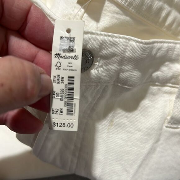 Madewell The Plus Perfect Vintage Wide-Leg Crop Jean in Tile White NWT size 24W - Picture 6 of 13